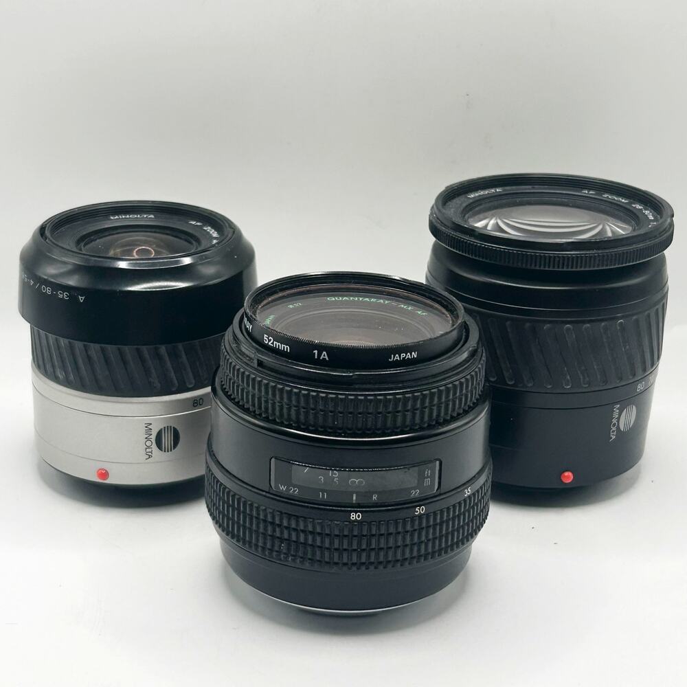 Vintage MINOLTA Lot of 3 Camera Lenses for SONY Minolta Camera EUC